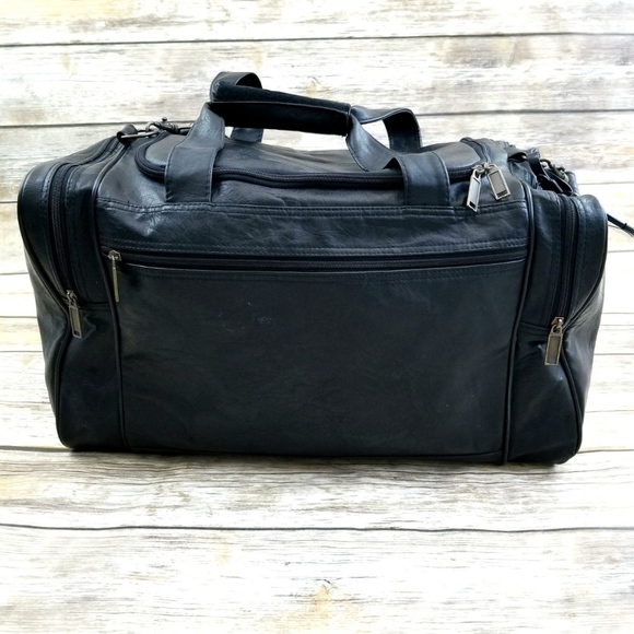 samsonite leather duffle bag